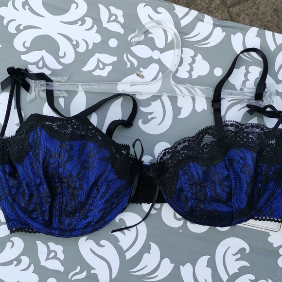 Rene Rofe Blue Lace Bra - Picture 3 of 16